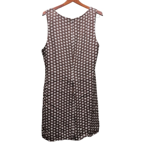 Reformation Noha Geo Print Square Neck Sleeveless Mini Dress In Brown 12 Large - Picture 5 of 10
